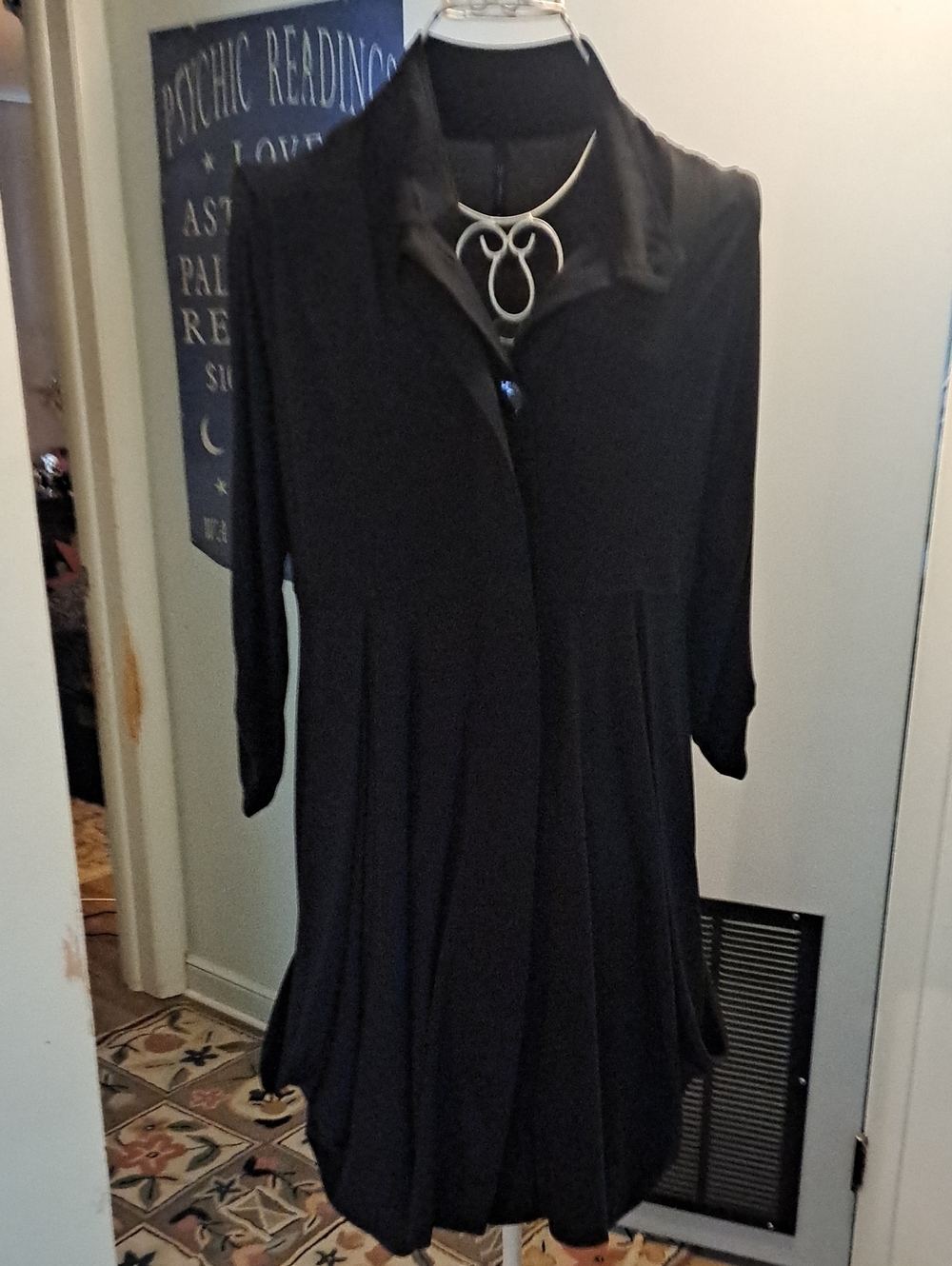 IC By Connie K Black Button Down Dress With Collar Sz M